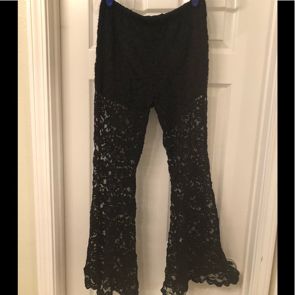 Super Cute Black Lace Bellbottoms